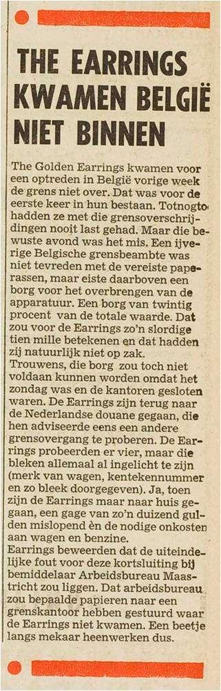 1968-04-13 NoordHollands Dagblad article The Earrings kwamen België niet binnen
